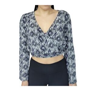Whimsical Goth Animal Print Long Sleeve Crop Top 8
